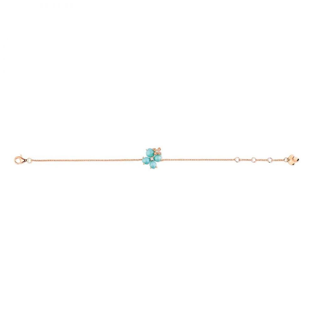 Chaumet Hortensia Eden Pink Gold Turquoise Diamond Bracelet 083534