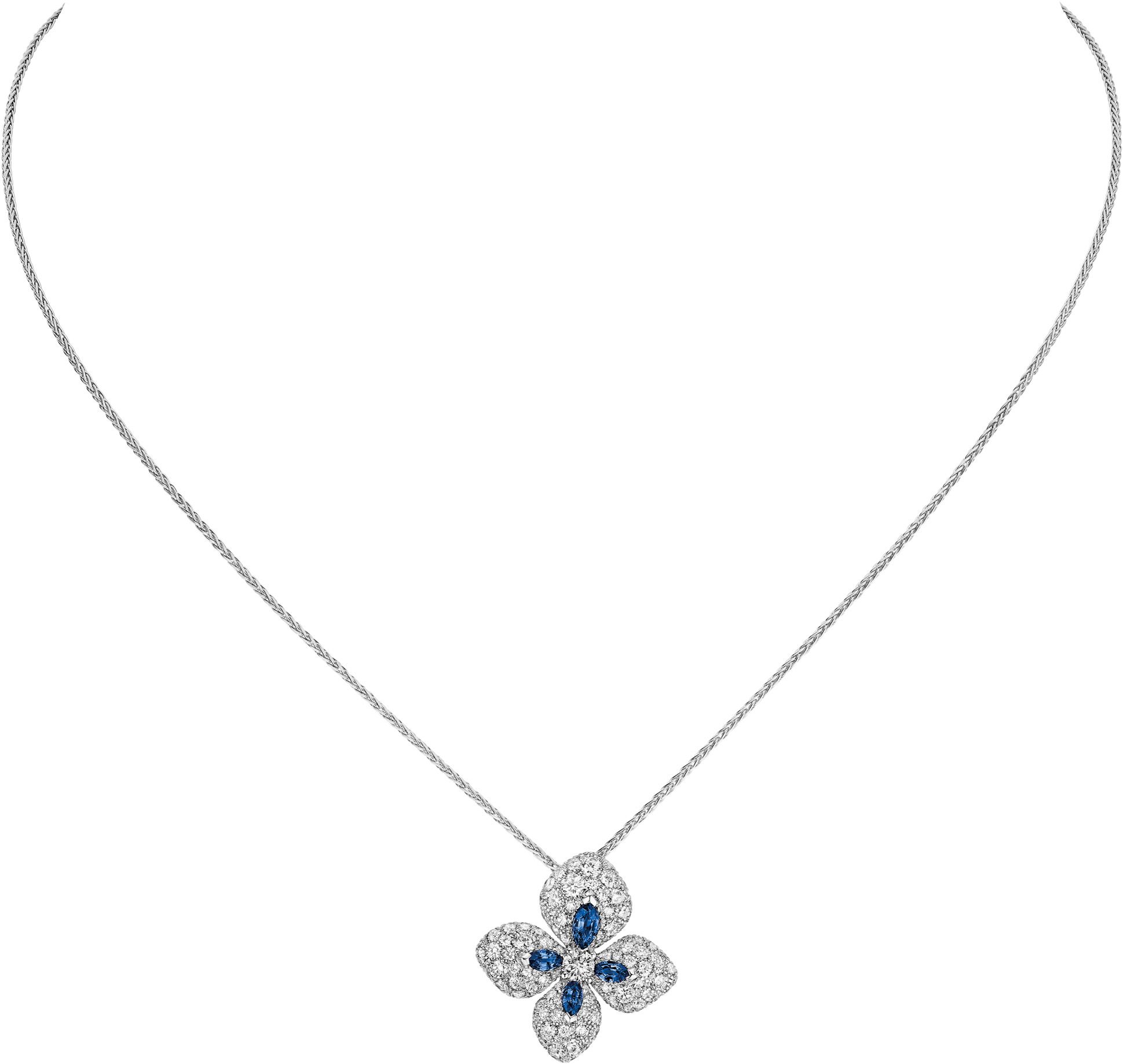 Chaumet Hortensia Voie Lactee White Gold And Diamonds And Sapphires 082997 Coral (1)