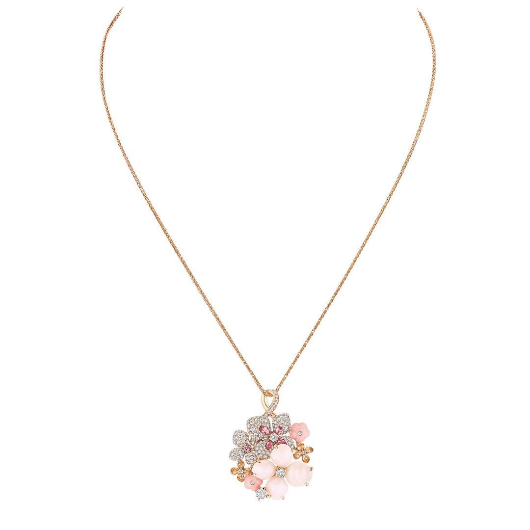 Chaumet Hydrangea Pendant Pink Dawn 082782 Coral (1)