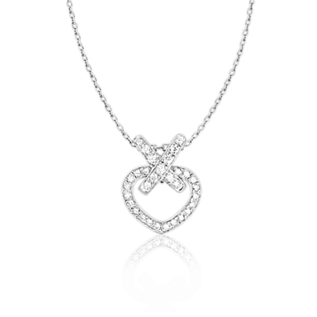 Chaumet Jeux De Liens Heart Necklace in white gold and diamonds 30979