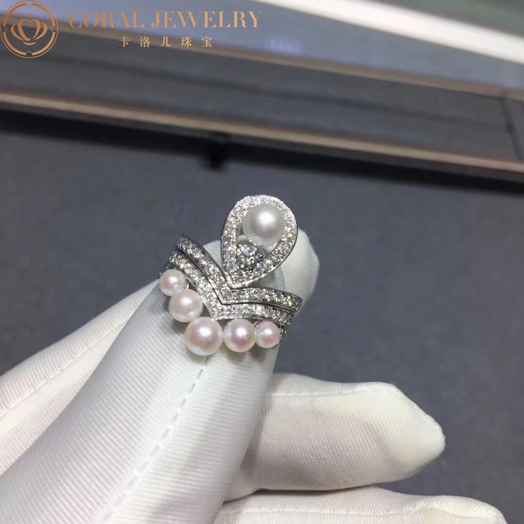 Chaumet Joséphine Aigrette Ring White Gold, Pearls, Diamonds 083289-083292 Combination Rings