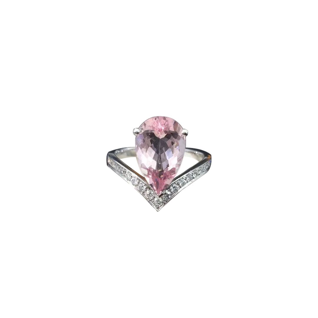 Chaumet Joséphine Aigrette Solitaire Platinum, Morganite, Diamonds