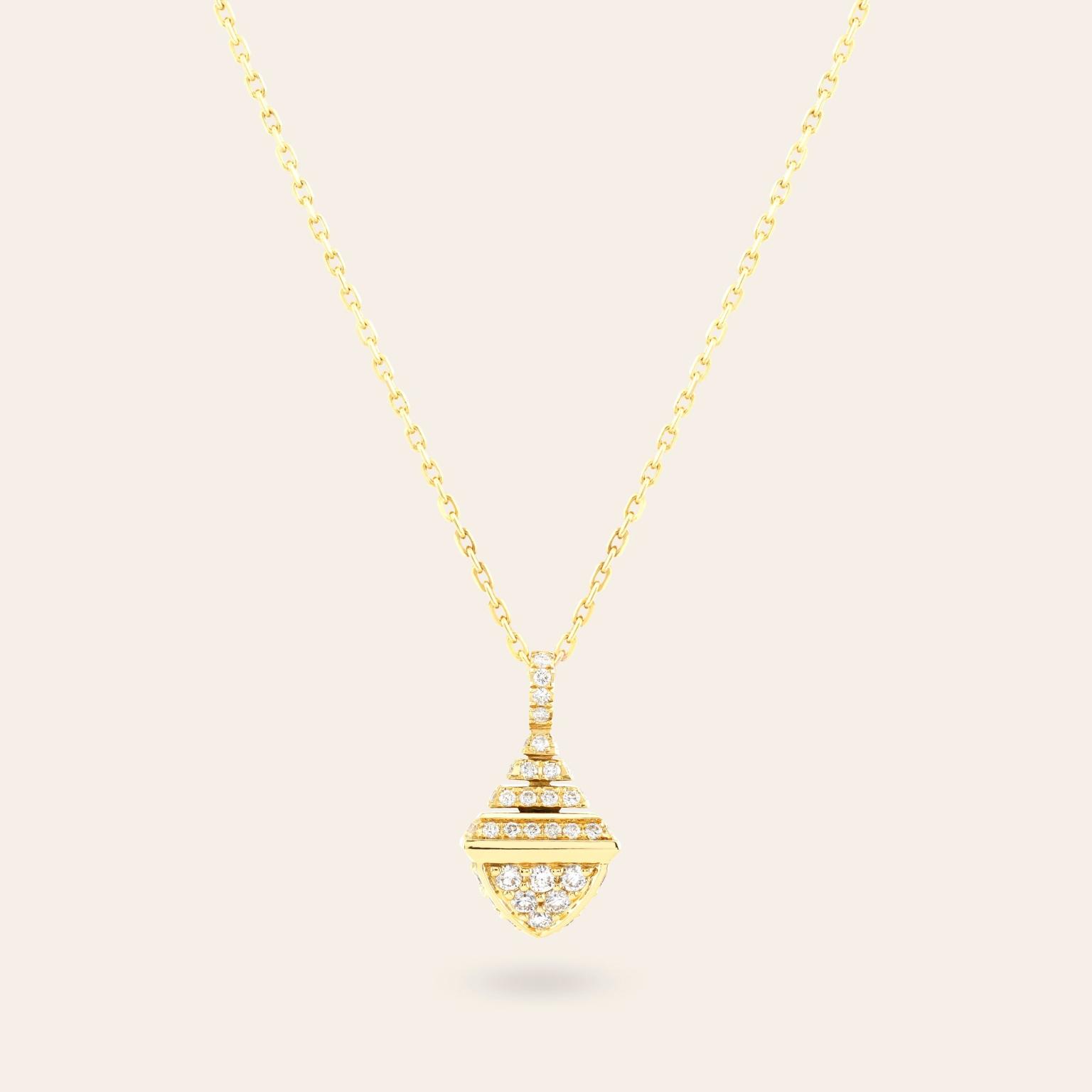 Marli Cleo Mini Rev Full Diamond Pendant In Yellow Gold CLEO-N32