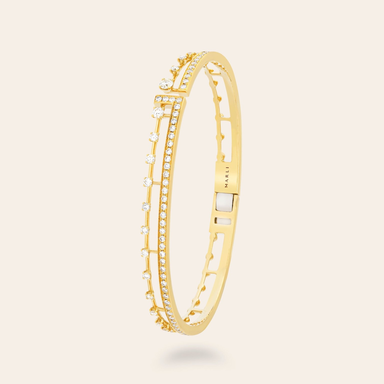 Marli Avenues Open Hinged Bracelet In Yellow Gold Aven B2