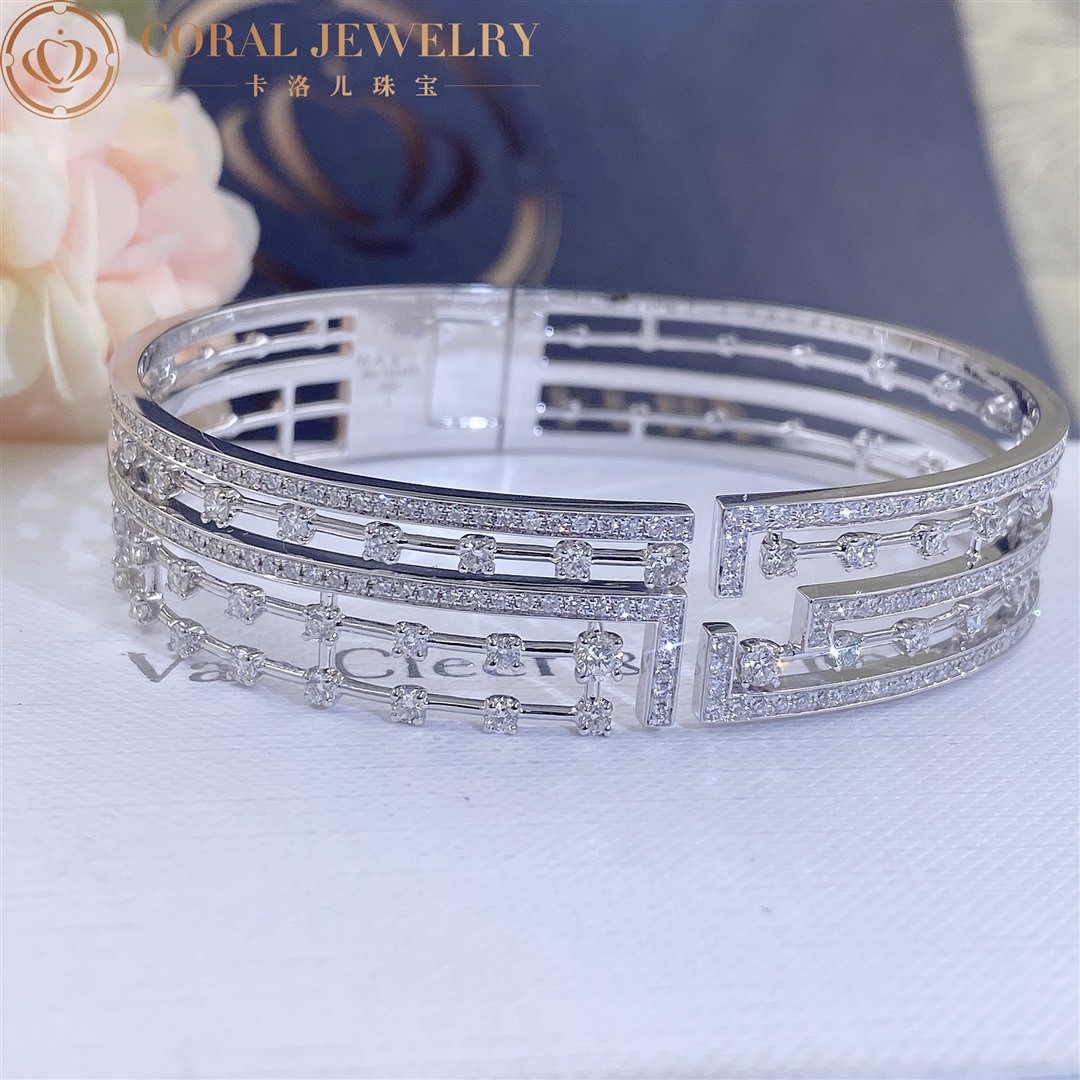 Marli Avenues Statement Hinged Bracelet In White Gold AVEN-B1