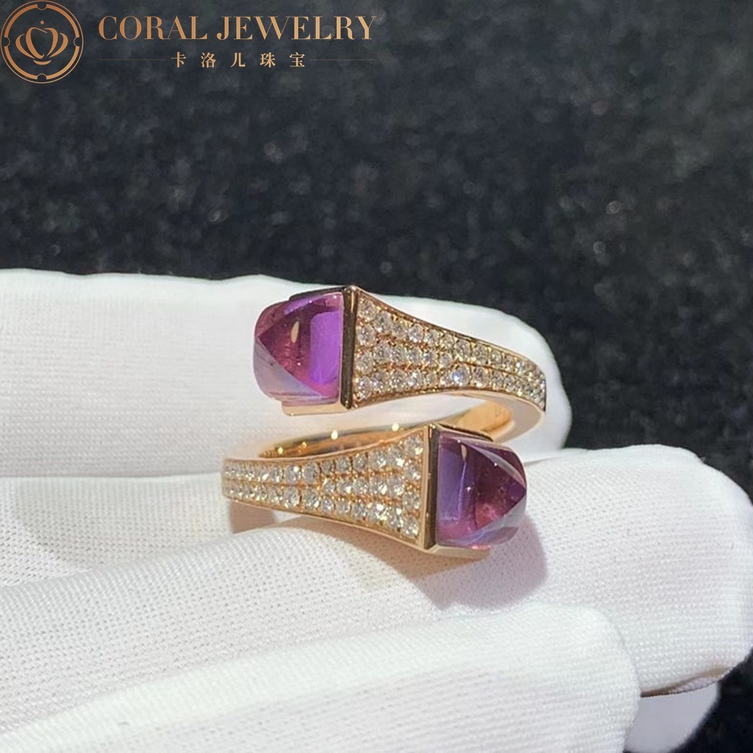 Marli Cleo Diamond Ring with Amethyst In Rose Gold CLEO-R5