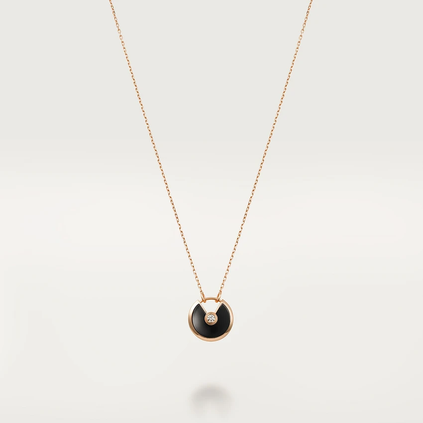 Cartier Amulette De Cartier Necklace, Small Model, Rose Gold Onyx B7224558