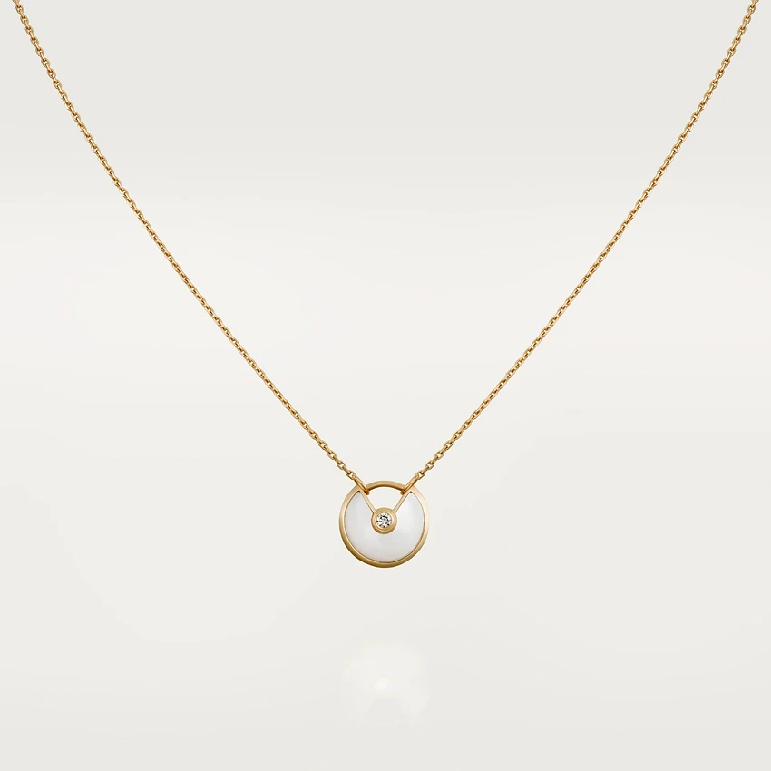 Cartier Amulette De Cartier Necklace, XS Model, Yellow Gold White Mother-of-pearl B3047100