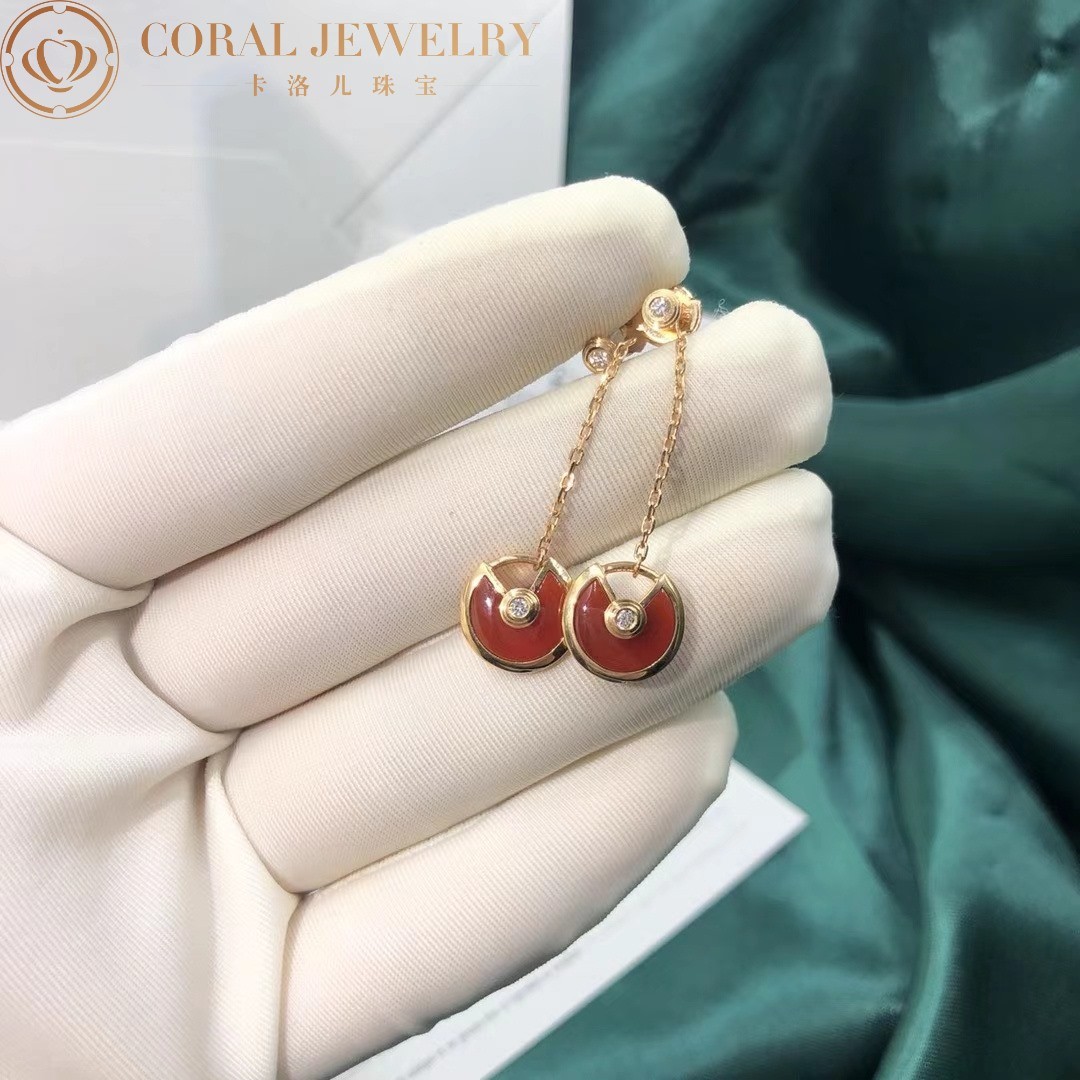 Cartier Amulette De Cartier Earrings Rose Gold Carnelian