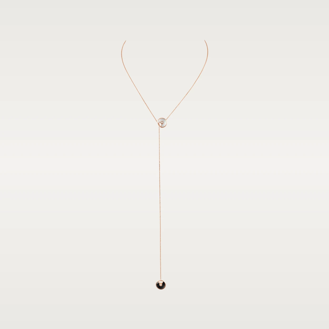 Cartier Amulette De Cartier Necklace, XS Rose Gold, Onyx, White mother-of-pearl, Diamond B7224569