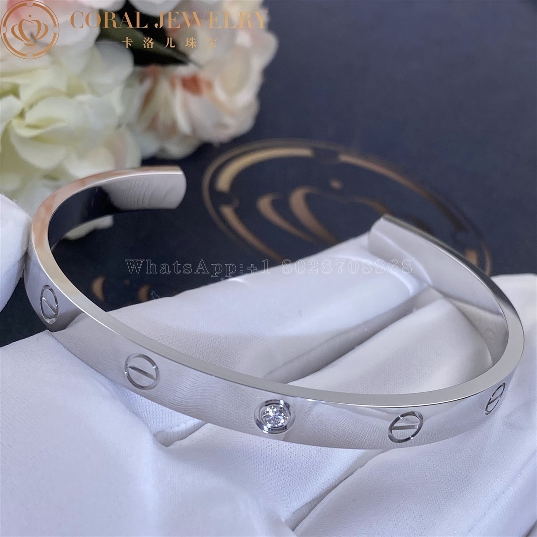 Cartier Love Bracelet, 1 Diamond White Gold, Ref. B6029917