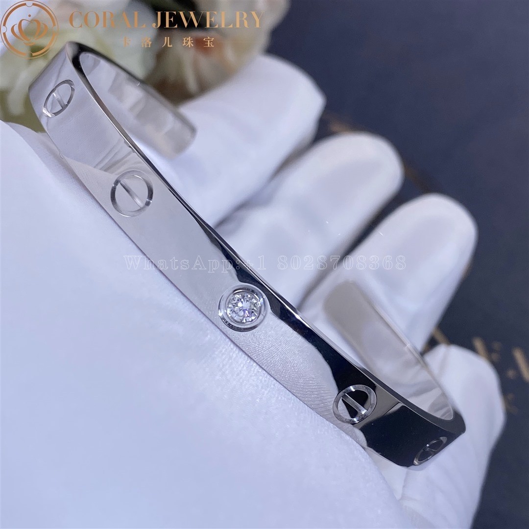 Cartier Love Bracelet, 1 Diamond White Gold, Ref. B6029917