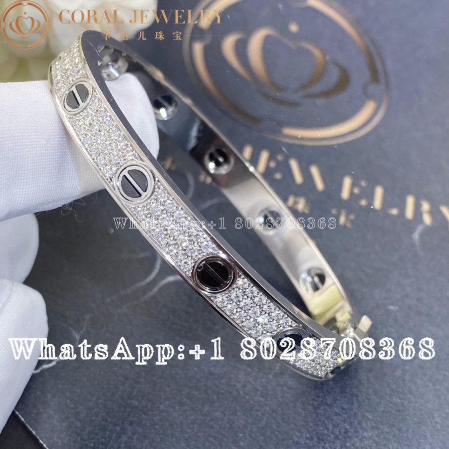 Cartier Love Bracelet, Diamond-paved, White Gold, Ceramic N6032417