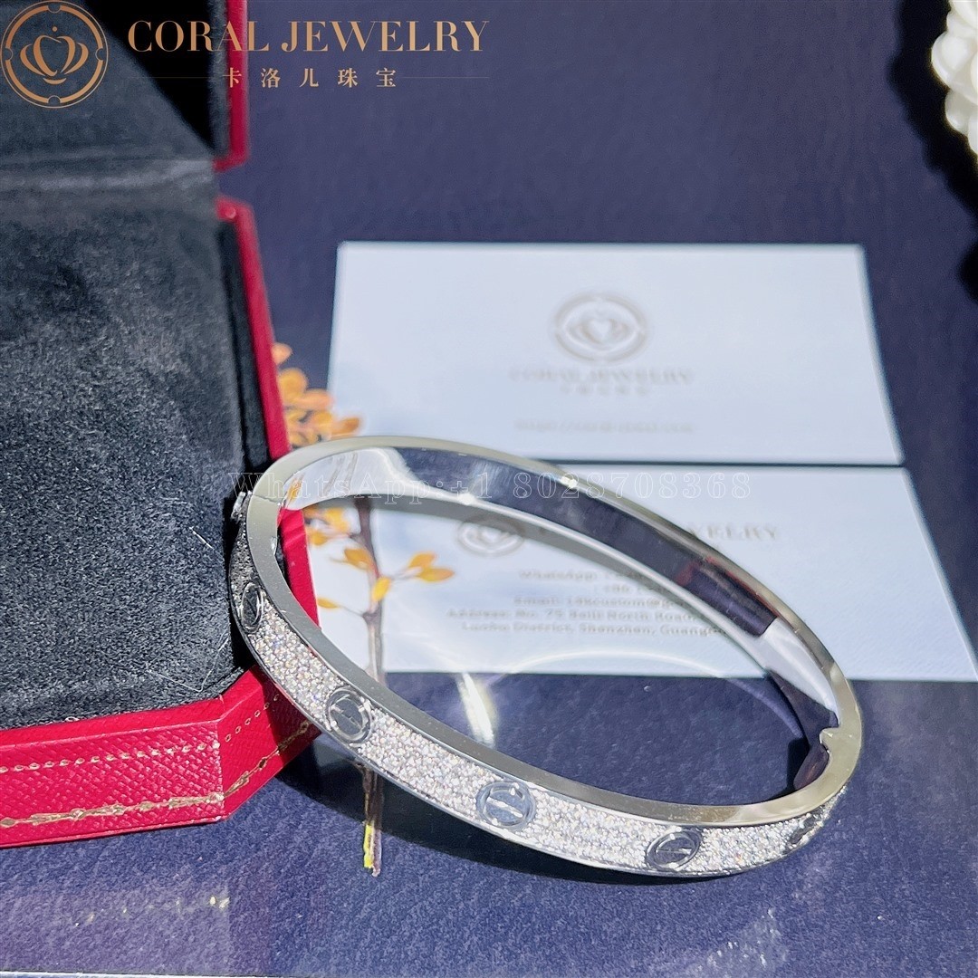 Cartier Love Bracelet White Gold Pave Diamond N6035017 Coral (3)