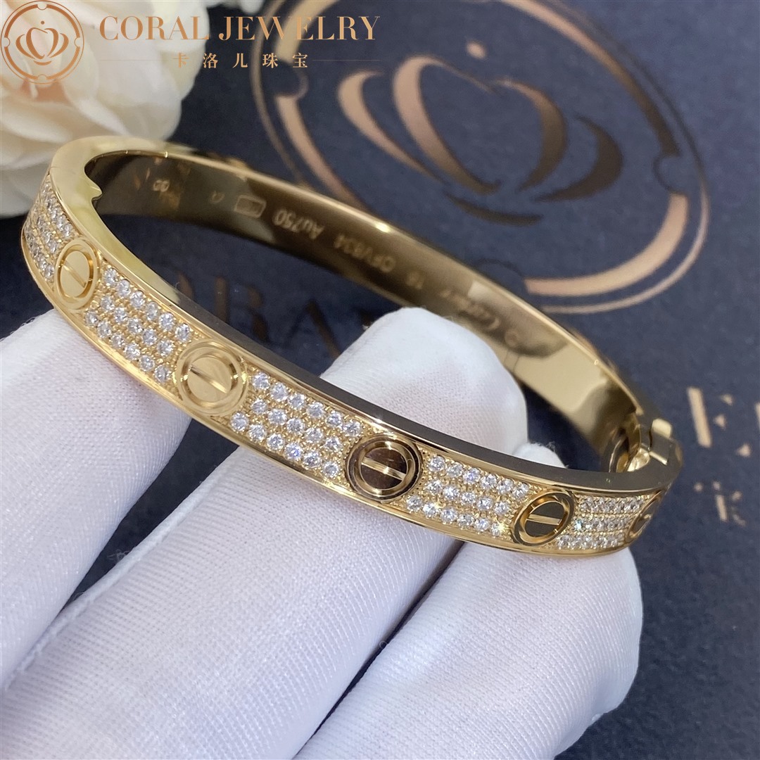 Cartier Love Bracelet Yellow Gold Pave Diamond N6035017