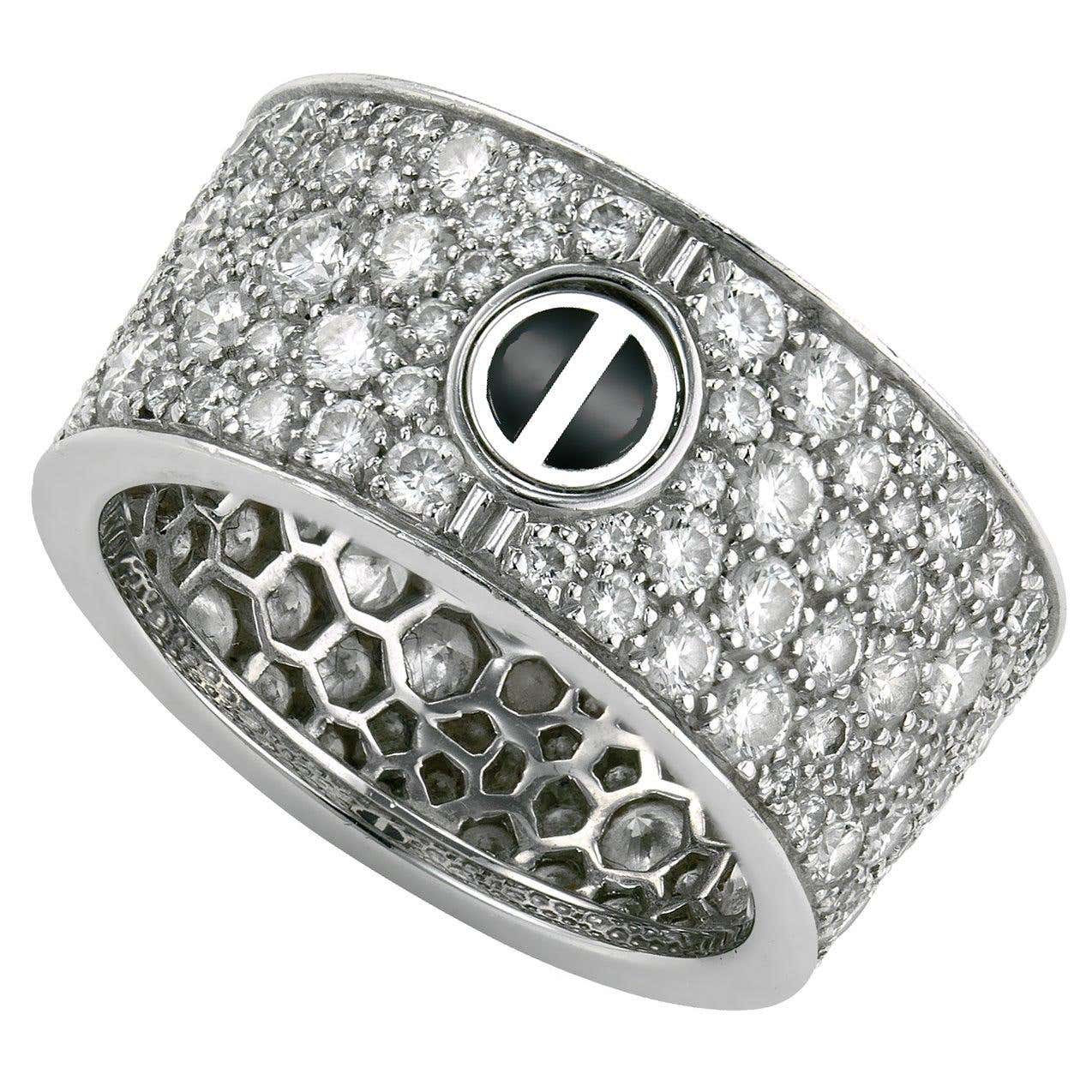 Cartier Love Ring Pave Diamond White Gold Ceramic