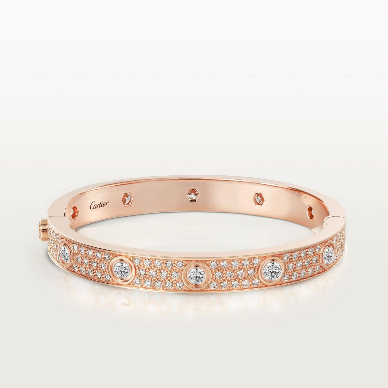 Cartier Love Bracelet Diamond Paved Rose Gold Ref N6033602 Coral (1)