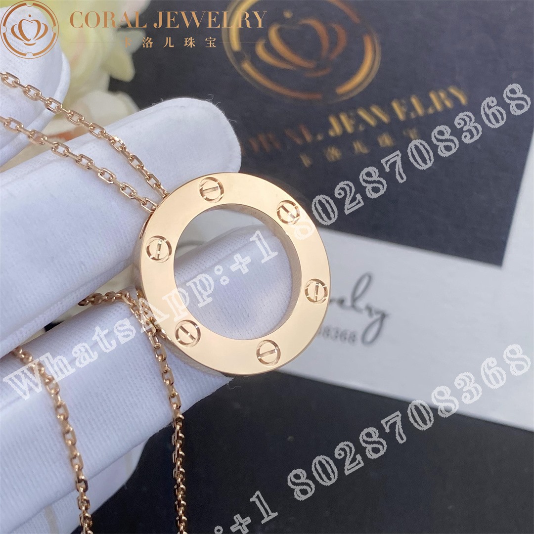 Cartier Love Necklace 18k Rose Gold B7014400 Coral (1)