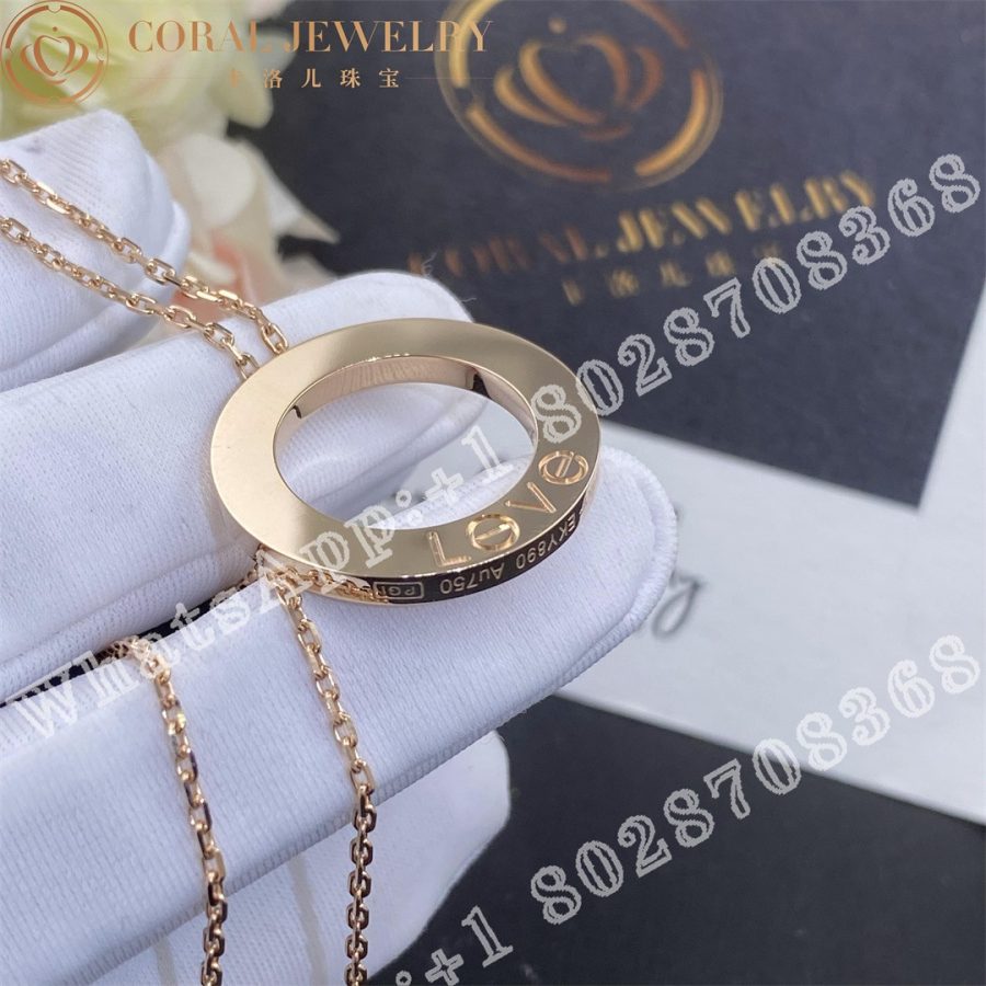 Cartier Love Necklace 18k Rose Gold B7014400 Coral (5)