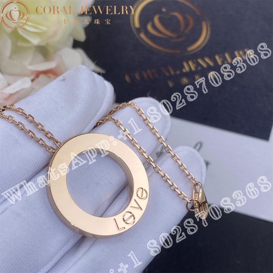 Cartier Love Necklace 18k Rose Gold B7014400 Coral (6)