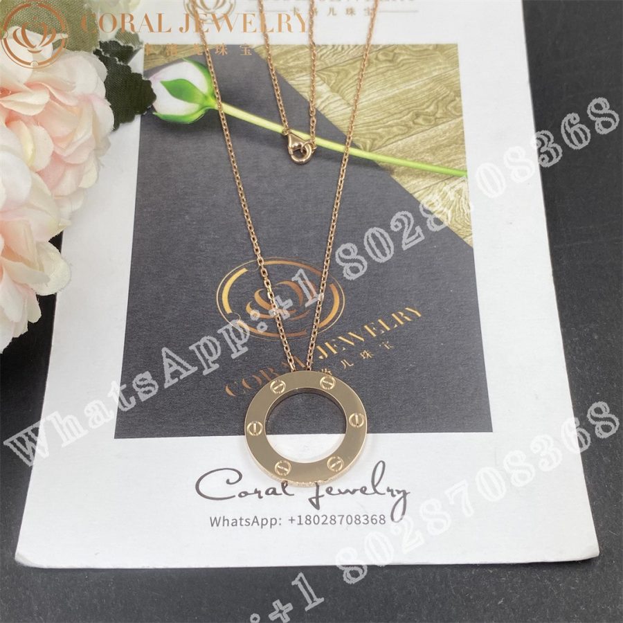 Cartier Love Necklace 18k Rose Gold B7014400 Coral (9)