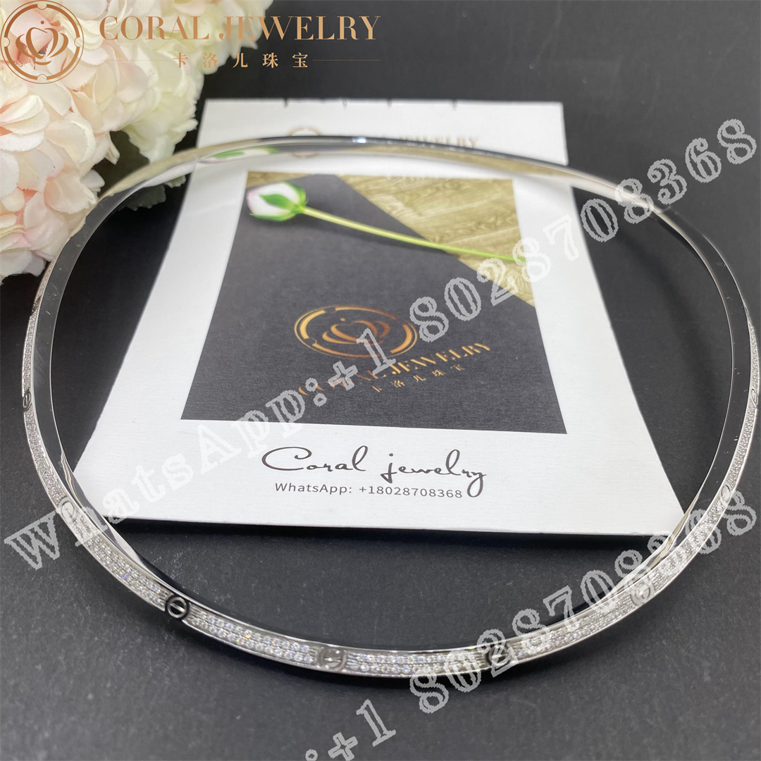 Cartier Love Necklace White Gold Diamond Collar N7424352 Coral (1)