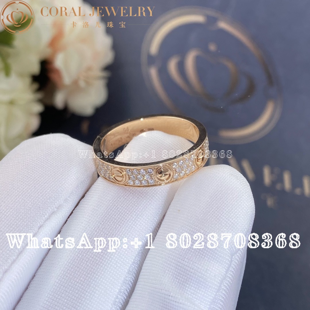 Cartier Love Wedding Band, Diamond-paved, Rose Gold B4085800