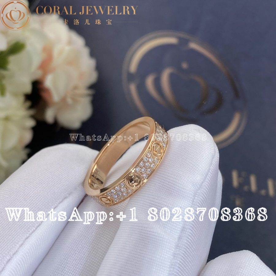 Cartier Love Wedding Band, Diamond-paved, Rose Gold B4085800