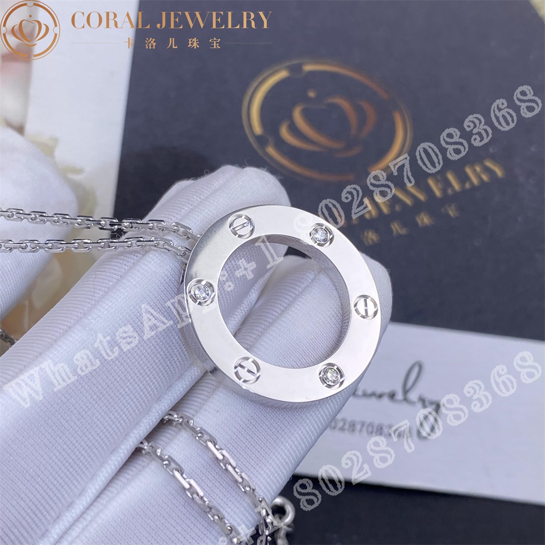 Cartier Love Necklace 3 Diamonds White Gold B7014600 Coral (1)