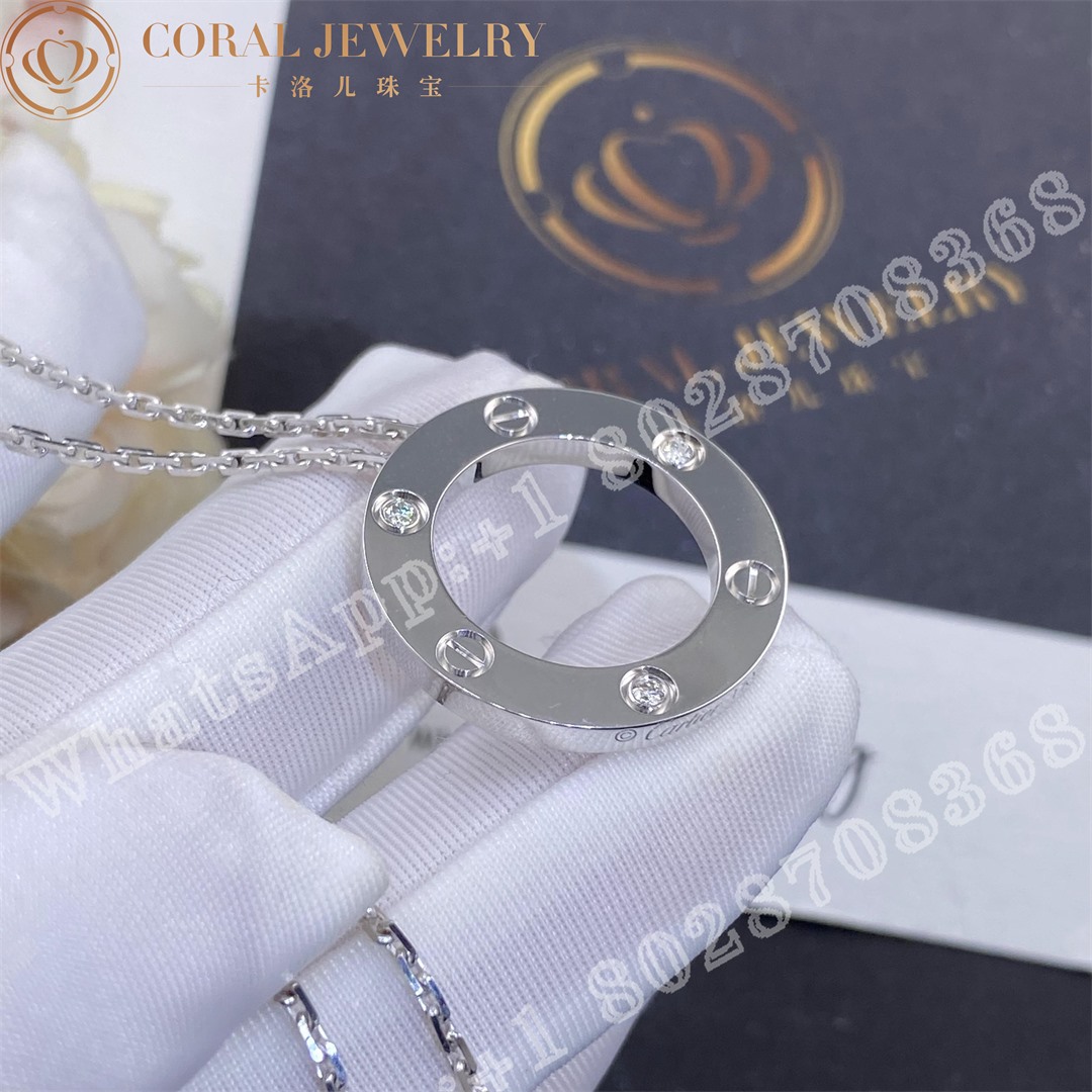 Cartier Love Necklace 3 Diamonds White Gold B7014600 Coral (2)