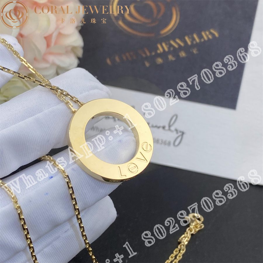 Cartier Love Necklace 3 Diamonds Yellow Gold B7014500 Coral (11)