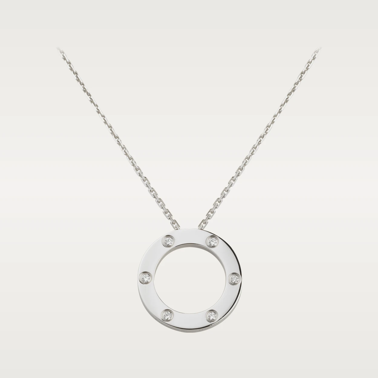 Cartier Love Necklace, 6 Diamonds White Gold B7014600