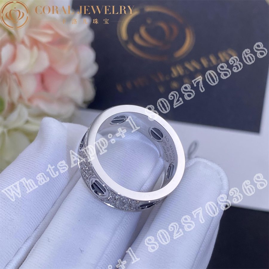 Cartier Love Ring Diamond Paved Ceramic White Gold B4207600 Coral (4)