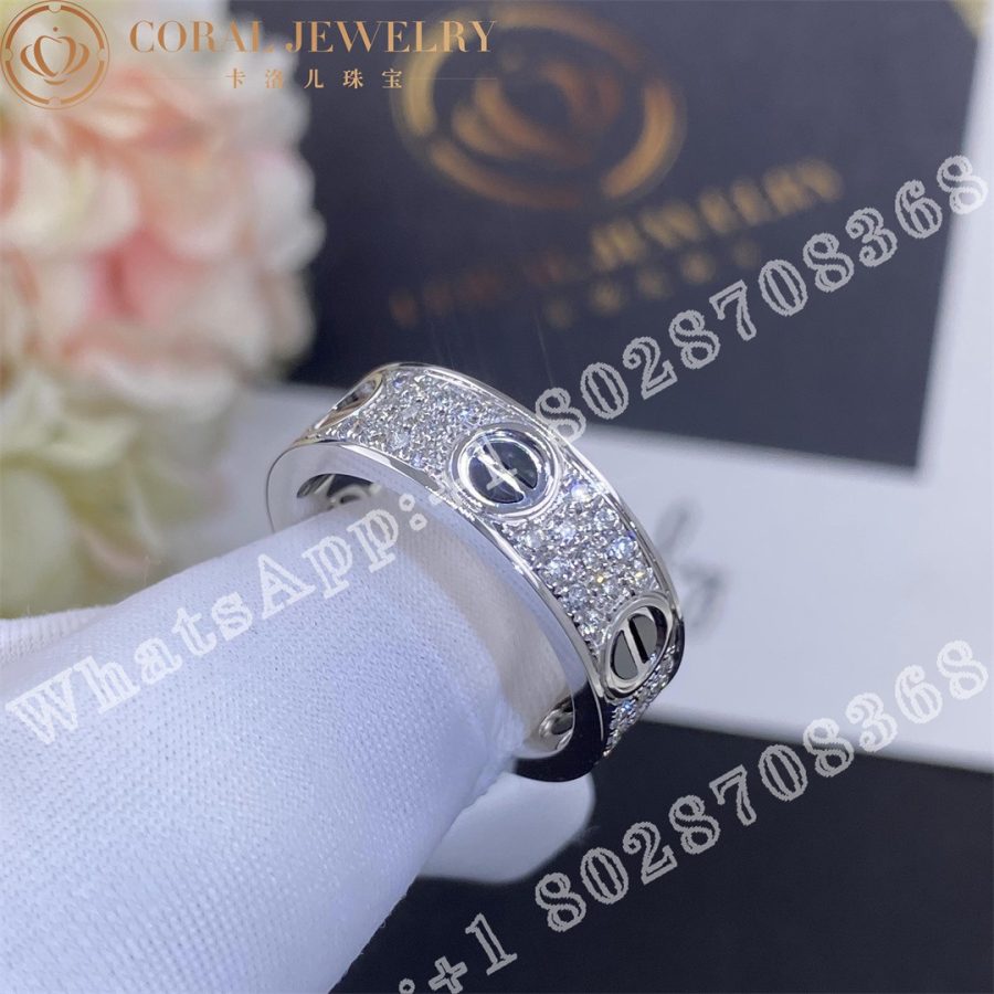 Cartier Love Ring Diamond Paved Ceramic White Gold B4207600 Coral (5)