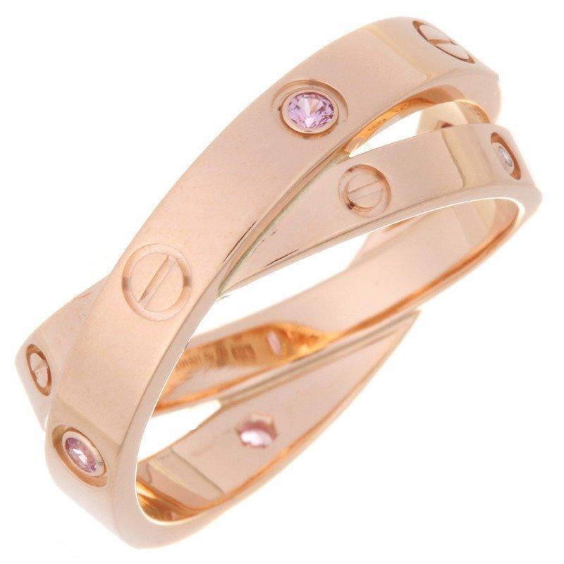 Cartier Love Ring, Rose Gold, Sapphires, Diamonds B4209700