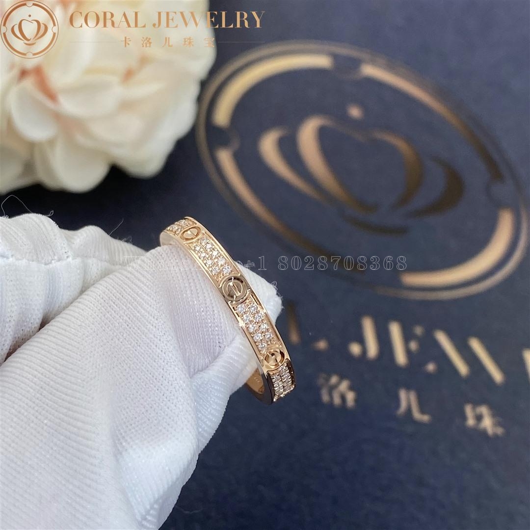 Cartier Love Ring, Small Model Rose Gold Diamonds B4218100