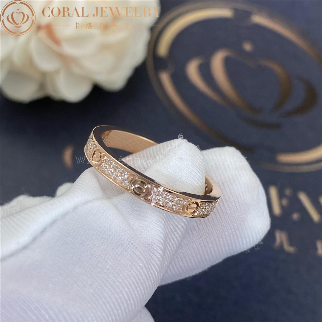 Cartier Love Ring, Small Model Rose Gold Diamonds B4218100