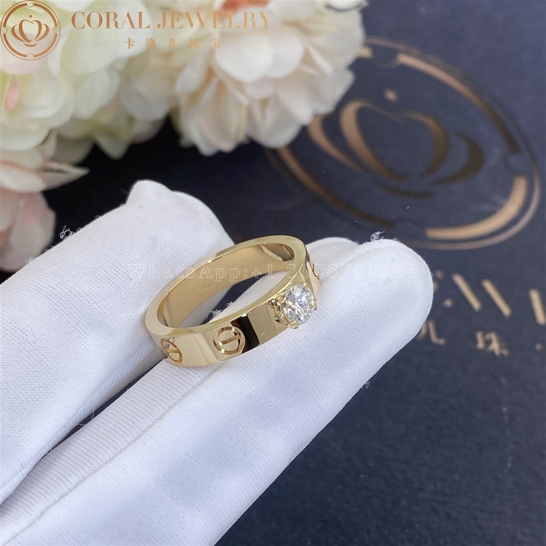 Cartier Love Solitaire Yellow Gold Diamond Coral (2)