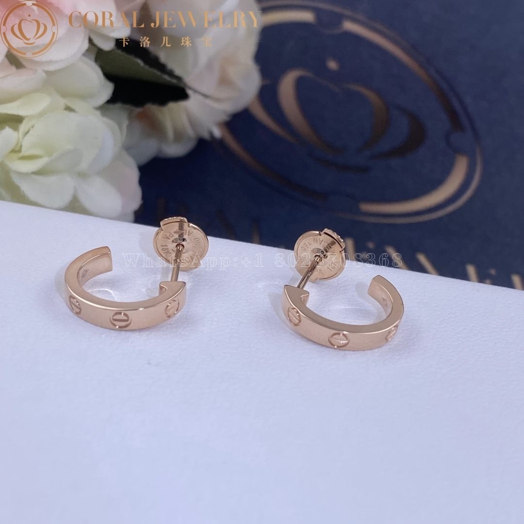 Cartier Love Earrings Rose Gold Ref B8029000 Coral (2)