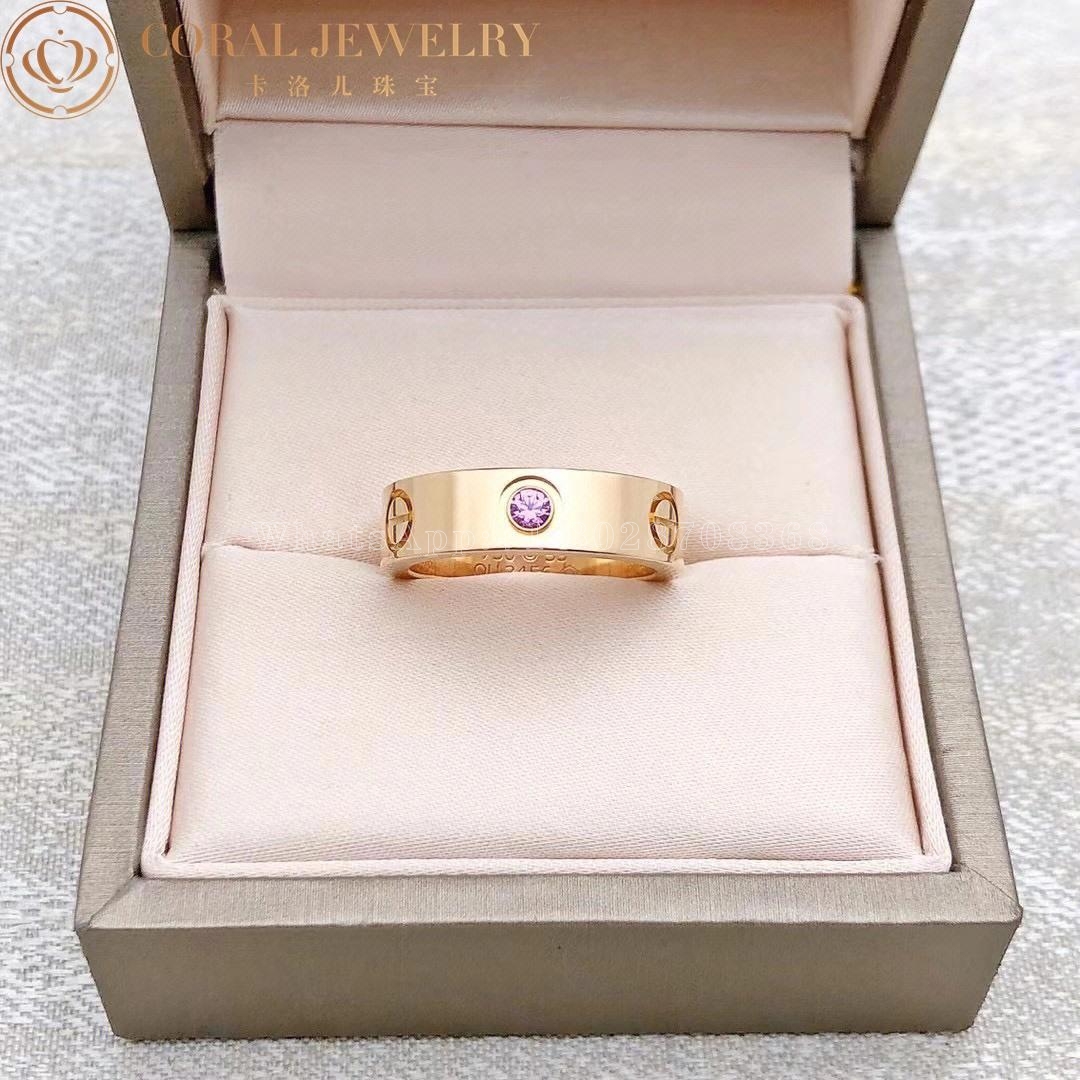 Cartier Love Ring 18k Pink Gold Pink Sapphire 5.5mm B4064453