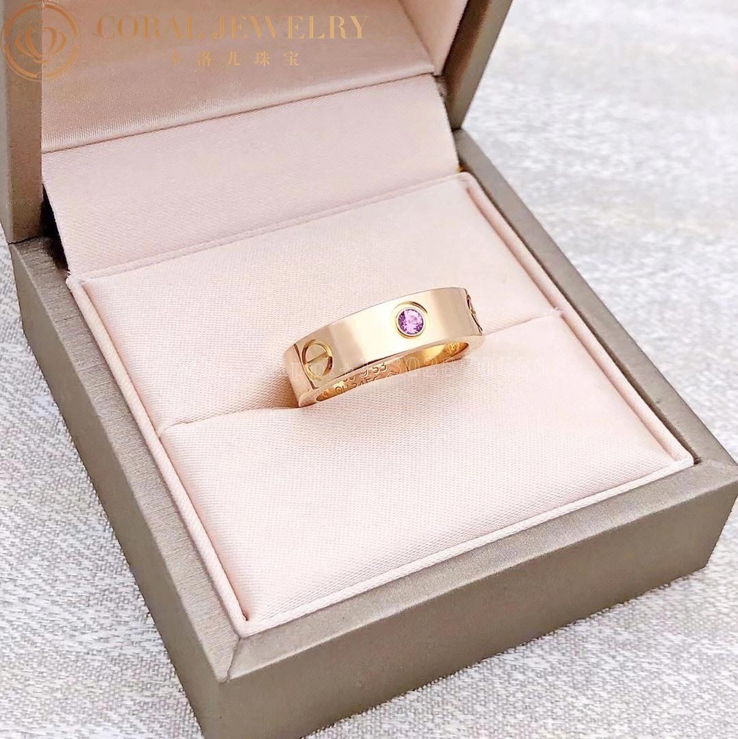 Cartier Love Ring 18k Pink Gold Pink Sapphire 5.5mm B4064453