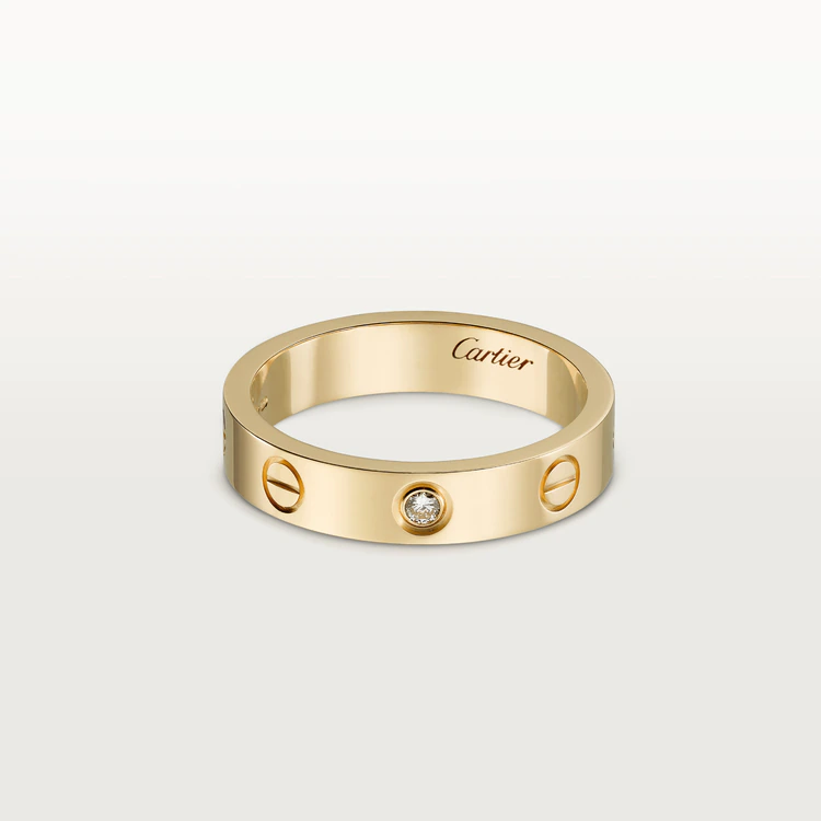 Cartier Love Wedding Band, 1 Diamond Yellow Gold Ref. B4056100