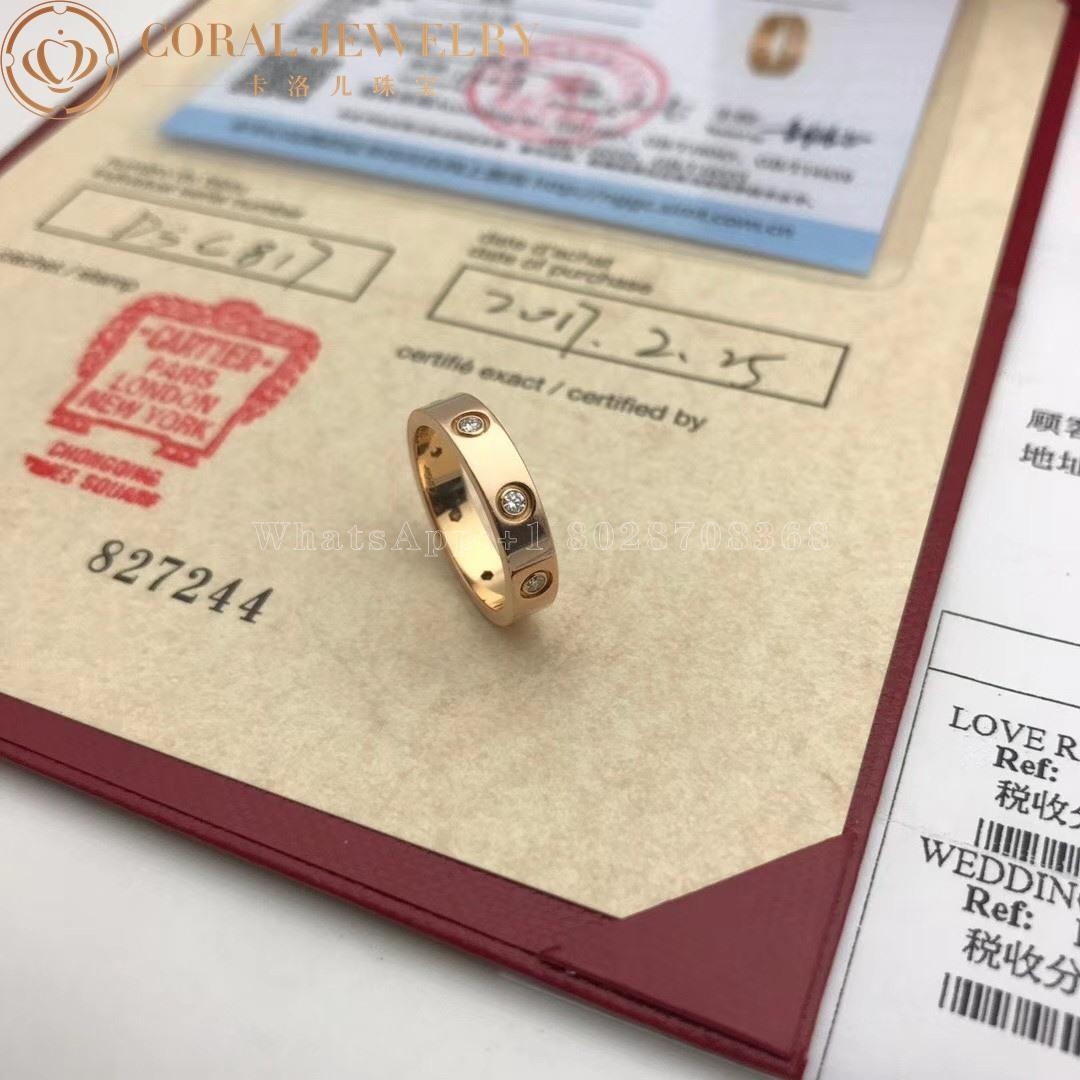 Cartier Love Wedding Band, 8 Diamonds Rose Gold Ref. B4050800