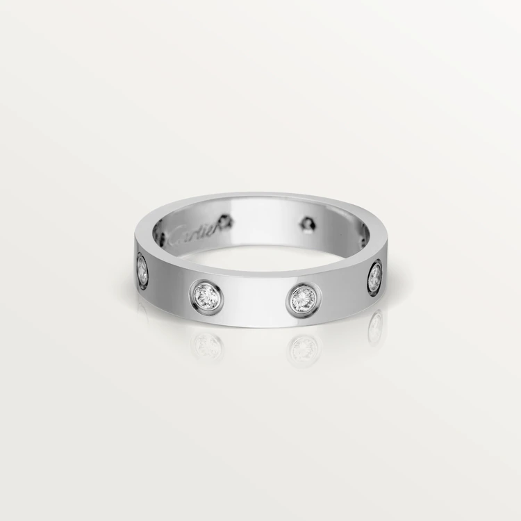 Cartier Love Wedding Band, 8 Diamonds White Gold Ref. B4050600