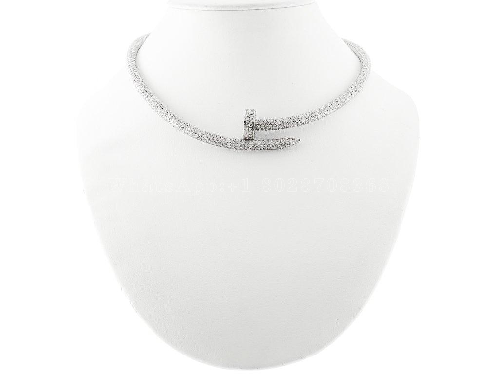 Cartier Juste un Clou Collar Necklace Large Model, White Gold Diamonds Ref. H7000221