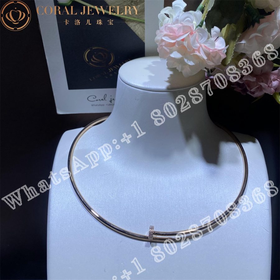 Cartier Juste Un Clou Collar Necklace Small Model Rose Gold Diamonds Ref N7424419 Coral (1)