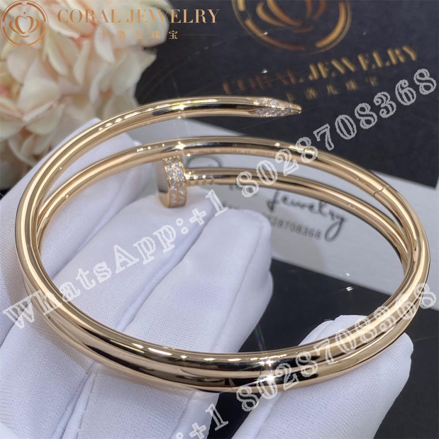 Cartier Juste Un Clou Bracelet 18k Rose Gold Diamonds Ref N6708417 Coral (10)