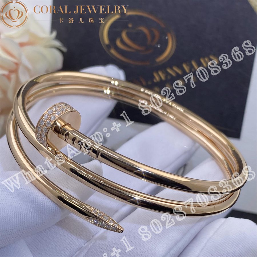 Cartier Juste Un Clou Bracelet 18k Rose Gold Diamonds Ref N6708417 Coral (6)