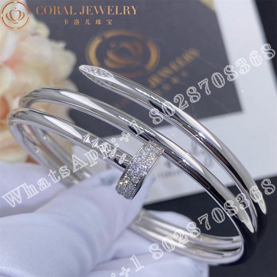 Cartier Juste Un Clou Bracelet 18k White Gold Diamonds Ref N6708517 Cora (10)