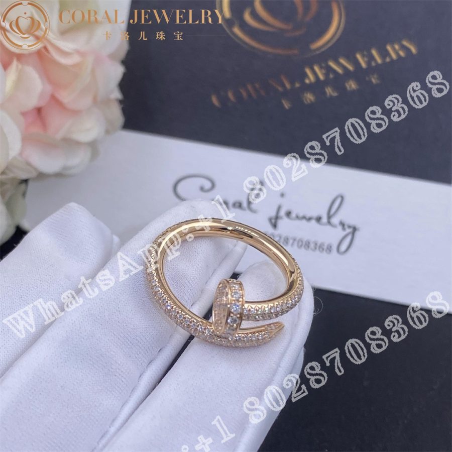 Cartier Juste Un Clou Ring Rose Gold Diamonds Ref N4748600 Coral (3)